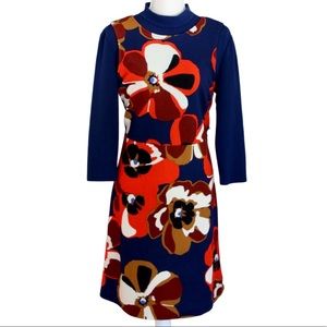 Vintage Eci New York 70s flower power sheath dress size large